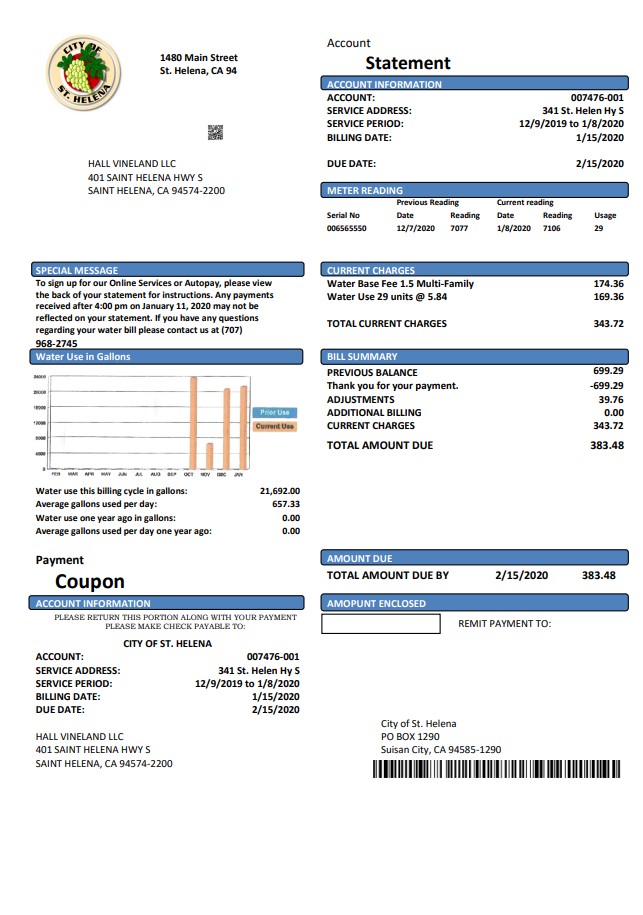  Minol USA business utility bill 